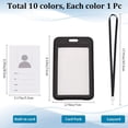 thumbnail image 2 of 10 Colors ID Card Badge Holder with Removable Lanyard Rectangle 10Pcs Employee ID Cards Protector Clear Hall Pass Cover Case for Women Teacher Nurse, 2 of 6