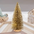 thumbnail image 5 of 10 Inch Artificial Frosted Mini Sisal Christmas Trees, Bottle Brush Trees with Wood Bases and Balls Ornaments, Small Tabletop Christmas Trees for Xmas Holiday Party Home Decor, 5 of 6