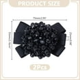 thumbnail image 2 of 2Pcs Black Ribbon Bow Shoes Clips Elegant Shoe Charms Bow Clips Shoe Charms with Beaded Decoration Shoe Buckle for Women High Heels Shoes Accessories, 2 of 5
