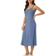 thumbnail image 4 of INSPIRAR CHIC Vestidos de Noche para Mujeres Sin Mangas con Tirantes Espagueti Cuello Redondo Primavera Verano Vestido de Dormir S Azul, 4 of 6