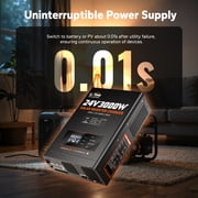 LiTime 24V 3000W All-in-One Solar Inverter Charger | 60A MPPT Solar Controller | Pure Sine Wave Output | Uninterrupted Power Supply | RS485 Communication | Home Energy Storage, Off-Grid Solar System