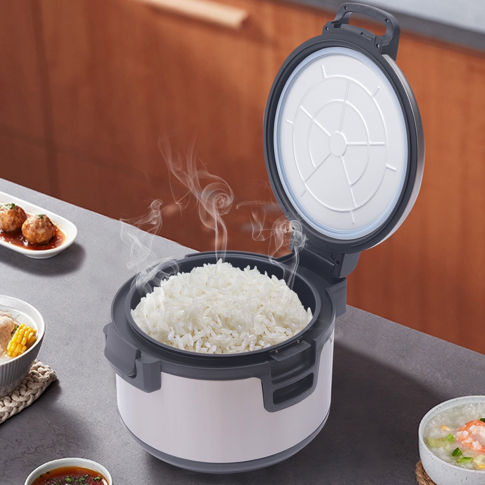 19L Commercial Electric Sushi Rice Warmer Non-stick Inner Pot Rice Cooker 100W for Restaurants, Snack Bars