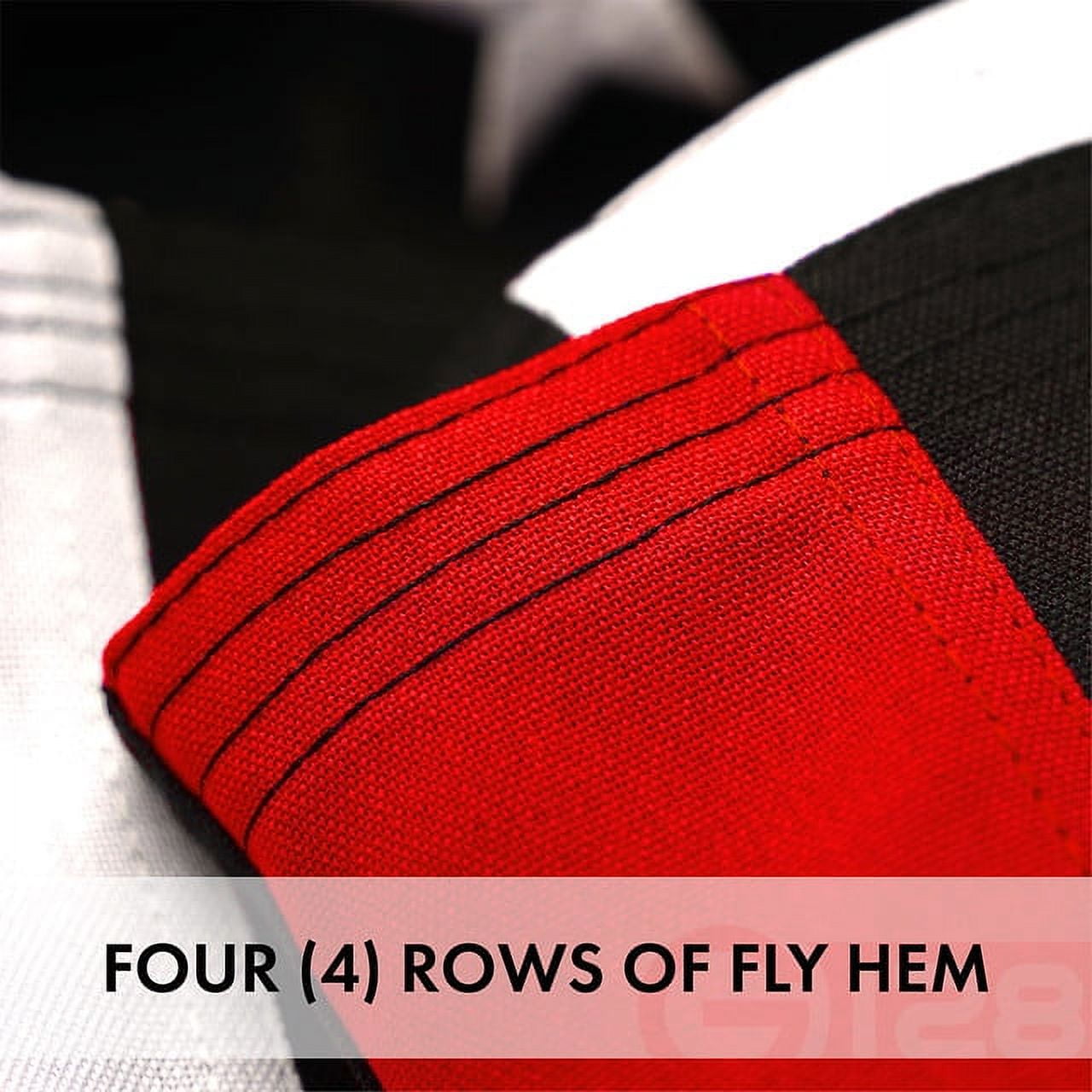 G128 Thin Red Line Flag Embroidered 2x3 FT 2-Pack Heavy Duty 220GSM Tough Spun Polyester U.S. American Flag Brass Grommets Honoring Fire Fighters and EMTs Black White and Red US Flag