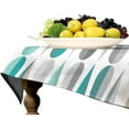 thumbnail image 4 of Modern Abstract Tablecloth, Retro Mid Century Green Geometric Drop Shapes Table Cloth for Home Restaurant Kitchen Picnic Party Decor, Rectangle(60x102in), 4 of 6
