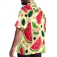 thumbnail image 3 of Watermelon Men's Short Sleeve Poplin Shirt - Casual Printed Button Down Short Summer Beach Shirts Unisex940, 3 of 6