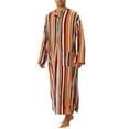 thumbnail image 2 of INSPIRE CHIC Men's Nightshirt Striped Long Sleeve Button Closure Two Pockets Sleepshirts M Orange, 2 of 4