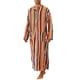 thumbnail image 2 of CAMISA DE NOCHE CHIC PARA HOMBRE Rayas Manga Larga Cierre de Botón Dos Bolsillos Camisones S Naranja, 2 of 4