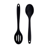 Silicone Slotted Spoon, High Heat Resistant Silicone Cooking Spoon, 2Pcs Nonstick Silicone Mixing Spoon, Durable Kitchen Utensil Set, Ideal for Stirring, Serving & Draining in Home Kitchens