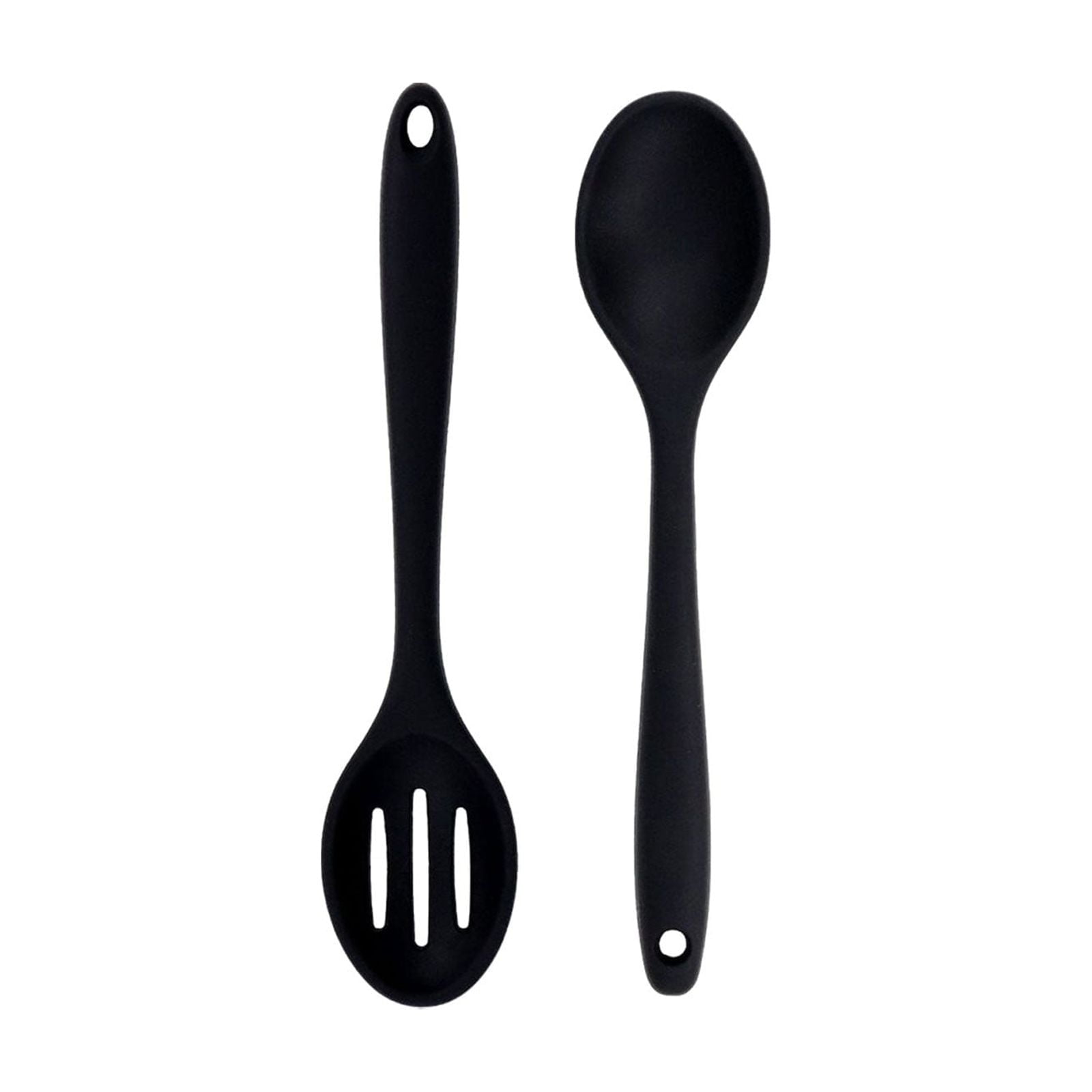 Silicone Slotted Spoon, High Heat Resistant Silicone Cooking Spoon, 2Pcs Nonstick Silicone Mixing Spoon, Durable Kitchen Utensil Set, Ideal for Stirring, Serving & Draining in Home Kitchens