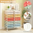 thumbnail image 3 of 20-Drawer Rolling Storage Cart with Removable Drawers, Mobile Utility Organizer with Lockable Wheels for Home Office School Classroom Garage, Multi-Color, 3 of 5