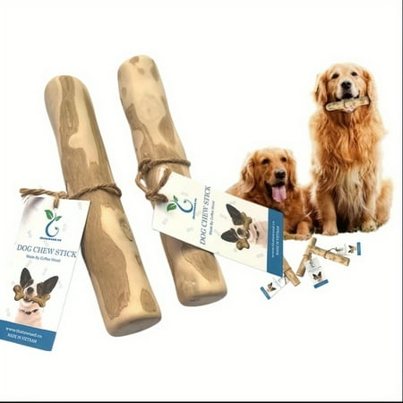 Coffee Wooden Dog Chew Stick Toys Natural Durable Real Wooden Bone Sticks for Dogs Safe Teeth Cleaning Chew Sticks for Teething Puppies