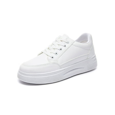 

Oucaili Women White Sneakers Fitness Workout Athletic Shoes Lace Up Trainers Lightweight Sport Flats Womens Running Shoe All White 6