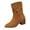 Brown, variant on Womens Fashion Boots Star Cutout Ankle Boots Pointed Toe Chunky Heel Suede Booties Retro Casual Mid Calf Boots for Women Fall Winter Beige