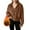 Brown, variant on Trendy Queen Sweatshirt Winter Coats For Fleece Jacket Hooded Color Block Patchwork Cardigan Coat Outerwear With Pocket Casual Fall Fashion Tops Loose Fit Lightweight Girls Outfits Clothes
