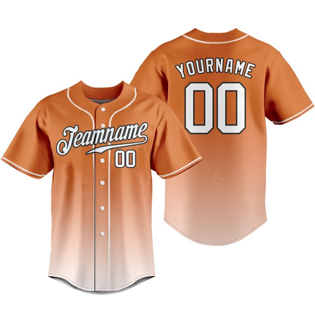 Custom Gradient Baseball Jersey Full Buton Short Sleeve T-shirt Personalized Name Logo Number Adult Kids Training Uniform Unisex LS
