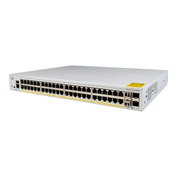 Restored Cisco 48-Port PoE+, Gigabit Managed Switch with 4 x 10G SFP+, Uplinks, P/N: C1000-48FP-4X-L (Refurbished)