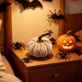 thumbnail image 6 of Hvmvliv Simulated Pumpkin Decoration,Halloween Thanksgiving 4.72in Faux Velvet Fabric Pumpkin Decor Cabinet Display,Versatile Centerpiece for Home,Table,Party Beige, 6 of 7