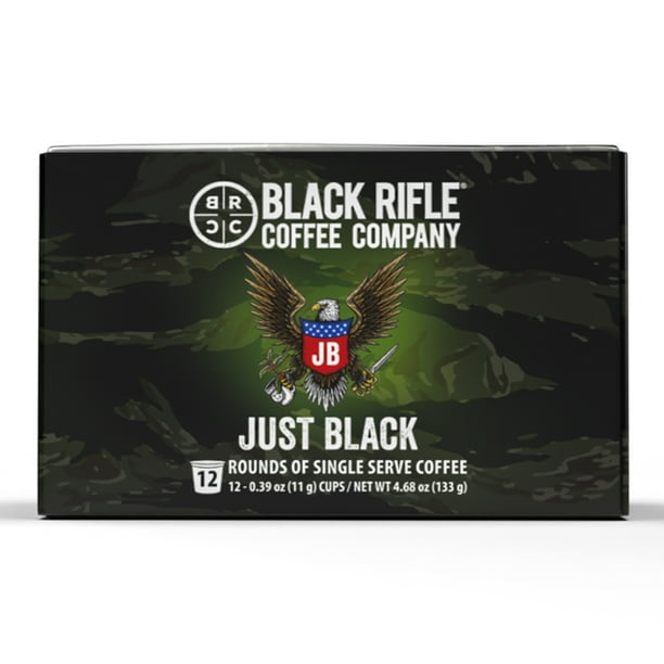 Black Rifle Coffee Just Black SingleServe Pods, Medium Roast, 12 Ct
