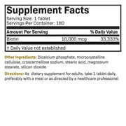 Futurebiotics Biotin 10,000 MCG High Potency Tablets Supports Healthy Hair, Skin & Nails & Energy Production, Non-GMO, 180 Vegetarian Tablets
