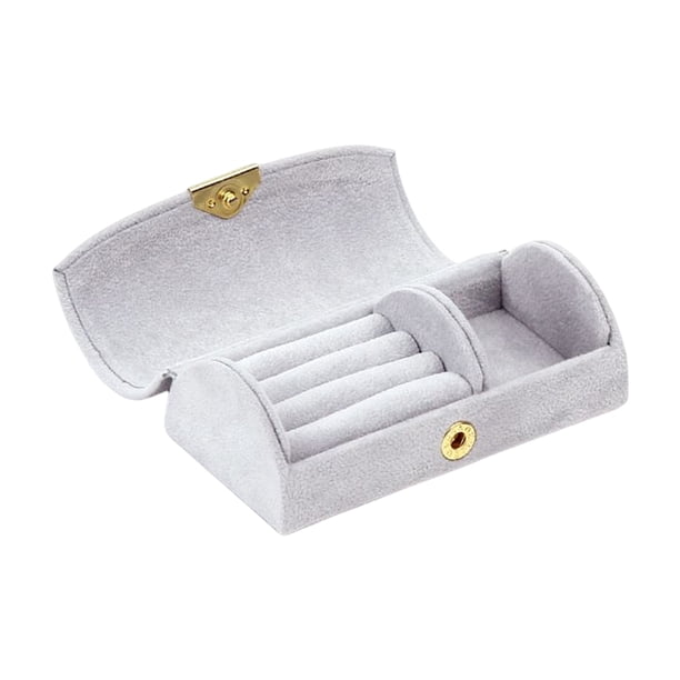 Qarigey Caja de exhibición de joyería para mujer, caja de almacenamiento de pendientes con pasador de oreja, soporte de paquete de de viaje Ropa, zapatos y accesorios Miscelánea Gris claro Qarigey AP015909-03
