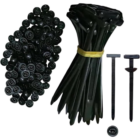 100PCS Nylon Universal Cable Tie Buckle, Heavy Duty Self-Locking Nylon Zip Ties Holder, UV-Resistant Fasteners for Car Fender Trunk Repair, Wire Bundling, Home & Garage Use