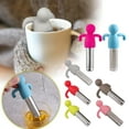 thumbnail image 4 of WGXU Loose Tea Brewer Stainless Steel Tea Filter Tea Diffuser For Teapot Silicone Tea Strainer Cute Little Man Tea Lazy Tea Brewer, 4 of 4