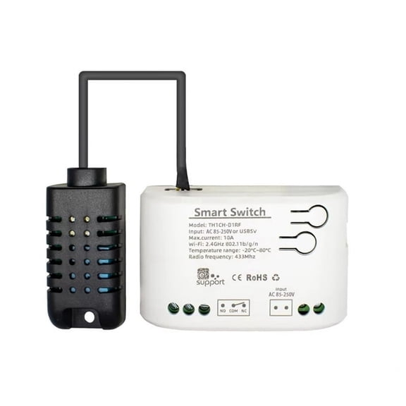 WiFi Smart Temperature Humidity Sensor Monitor Switch Smart Home APP Control AC 85-250V