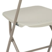 Flash Furniture Hercules Series Plastic Folding Chair Beige - 10 Pack 650LB Weight Capacity Comfortable Event Chair - Lightweight Folding Chair