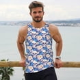 thumbnail image 6 of Cauagu white Skull blue daisy Print Men's Sleeveless Muscle Shirts,Tank Tops Quick Dry Workout Tank Top Gym Muscle Tee Fitness Bodybuilding T Shirt for Men-XX-Large, 6 of 7