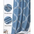 thumbnail image 6 of Blue Morocco Black Out Curtains 63 Inch Long, Room Darkening Draperies Curtains Panels, Moroccan Abstract Geometric Quatrefoil Plaid Thermal Insulated Curtain for Bedroom Living Room 52"x63" 2 Panels, 6 of 8