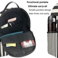 thumbnail image 5 of Lsque Black And White Thick Stripes Pattern Backpack – School Travel Canvas Daypack with Ergonomic Padded Straps, Multiple Compartments & Leather Handle, 5 of 5