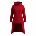 thumbnail image 6 of TARIENDY Women's Long Zip Up Hoodie High Low Hem Hooded Jackets Long Sleeve Casual Sweatshirt Coats Fashion Fall Sweatshirts Jacket Red L, 6 of 6