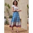 thumbnail image 4 of DARING DIVA Women's Summer Beach Graphic Midi Western Skirts Large Blue, 4 of 6