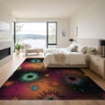 thumbnail image 3 of ODIKA Glowing Gamepad Motif Border Cracked Field Alfombra Burst Gamer Playful for Great Room, Indoor Open Concept, Large Living Low Profile Flatwoven, 3 of 7