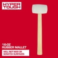 thumbnail image 2 of Hyper Tough 16 Ounce White Rubber Mallet with Wood Handle, 2 of 7