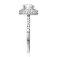 thumbnail image 4 of Wellingsale Ladies Solid 14k White Gold Polished CZ Cubic Zirconia Round Cut Halo Engagement Ring with Side Stones and Matching Band Bridal Set - Size 6.5, 4 of 8