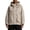 Khaki, variant on Women's Hooded Windbreaker Jacket Adjustable Drawstring Hood Hook Cuff Loose Outdoor Coat with Tactical Cargo Pocket,Purple,M