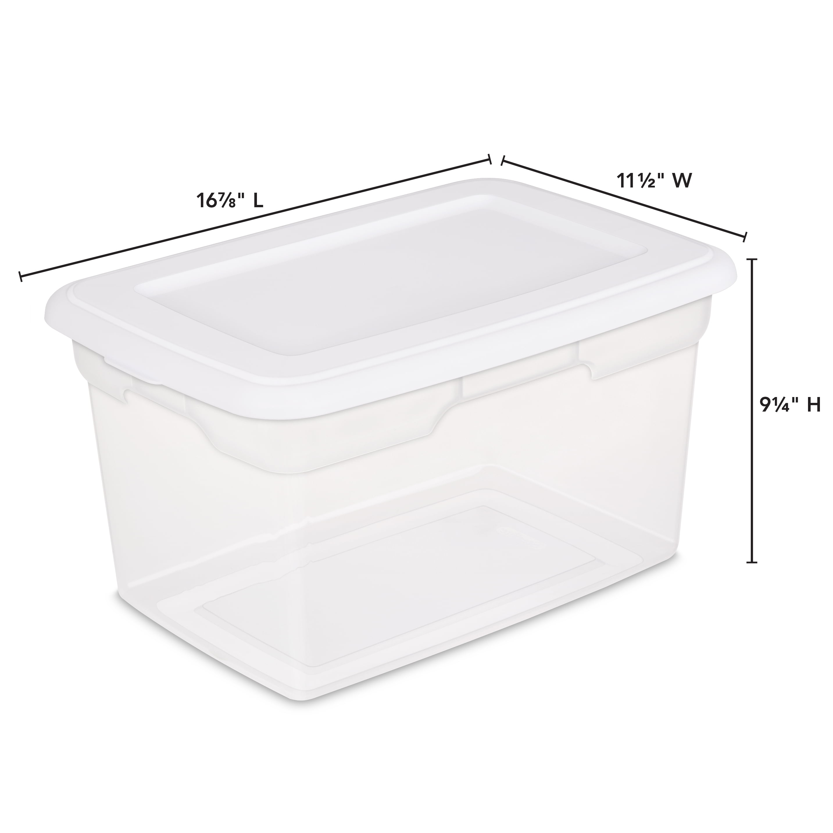 Set of 3 Large Storage Containers 105 Quart Clear Plastic Totes