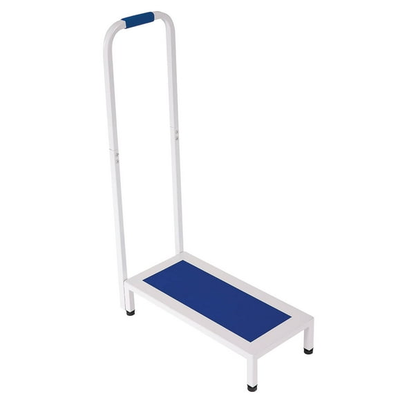 Support Step Stool with Handle, 21.25” L x 9.75” W x 34.25” H with 5” Step Height – Durable Steel Construction with Rubber Feet, Non-Slip Textured Step Platform for Seniors