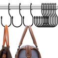 thumbnail image 1 of Percha para bolso para armario, diseño único de giro, ganchos para bolso, 5 pulgadas, tamaño grande, ganchos para barra de armario para colgar bolsos, bolsos, cinturones, bufandas, sombreros, ropa, sa, 1 of 7