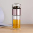 thumbnail image 1 of Birdeem Double Wall Glass Tea Infuser Bottle with Press Separation,Leak Proof Insulated Design for Instant Brewing,Portable Tea Cup with Removable Filter, 1 of 9