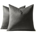 thumbnail image 7 of Pack of 2 Velvet Pillow Covers Decorative Square Pillowcase Soft Solid Cushion Case for Sofa Bedroom Car 22 x 22 Inch Dark Grey, 7 of 7