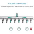 thumbnail image 2 of 8-way Aquarium Air Flow Control Lever Valve Chromium Copper Distributor Fish Tank Splitter, 2 of 4