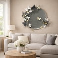 thumbnail image 6 of Aria Home Butterfly Garden Metal Wall Art Round Iron Sculpture Multi Tone Wall Decor Set, 6 of 7