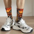 thumbnail image 6 of Sigee Sunset Maple Tree Fox for Contrast Design Soft Moisture-Wicking Socks Crew Casual Athletic Stretchy Loose Middle Tube Socks, 6 of 6