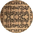 thumbnail image 1 of Ahgly Company Indoor Round Oriental Brown Industrial Area Rugs, 4' Round, 1 of 4