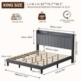 thumbnail image 4 of Soscana Bed Frame with Upholstered Headboard, King Size Bed Frame with Storage Shelf and Adjustable Feet,Easy to Assemble,Non-Slip Without Noise, 4 of 9