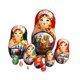thumbnail image 4 of 10 muñecas rusas, Matryoshka rusa hecha a mano, regalo de cumpleaños, figura de muñecas rusas anidadas de madera para niñas para mesa de fiesta Rojo, 4 of 9