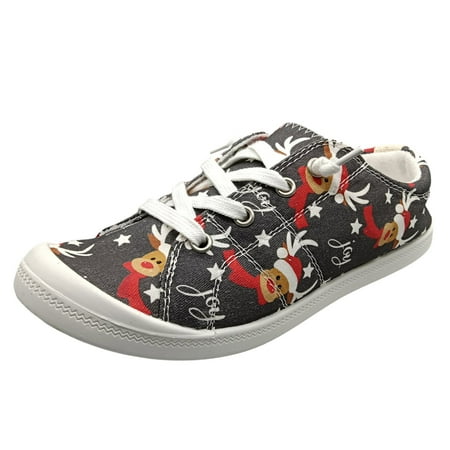 

Vuygyu Women Shoes Fashionable Flat Casual Shoes Fashionable And Comfortable Christmas Printed Casual Shoes Shoes for Women Wedge Women Casual Shoes Platform Heels Womens Shoes for Summer Women Slip