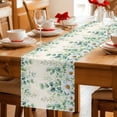 thumbnail image 5 of Green Eucalyptus Leaves Table Runner - 72 Inch Long Daisy Summer Botanical Farmhouse Cotton and Linen Blended Dress Scarves Farmhouse Table Runner for Kitchen Dining, Coffee Table, 13" x 72", 5 of 8